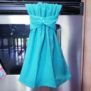 🔥BOGO50%🔥SOLID TEAL Hang'N'Snap HAND Towel *Select your snap
